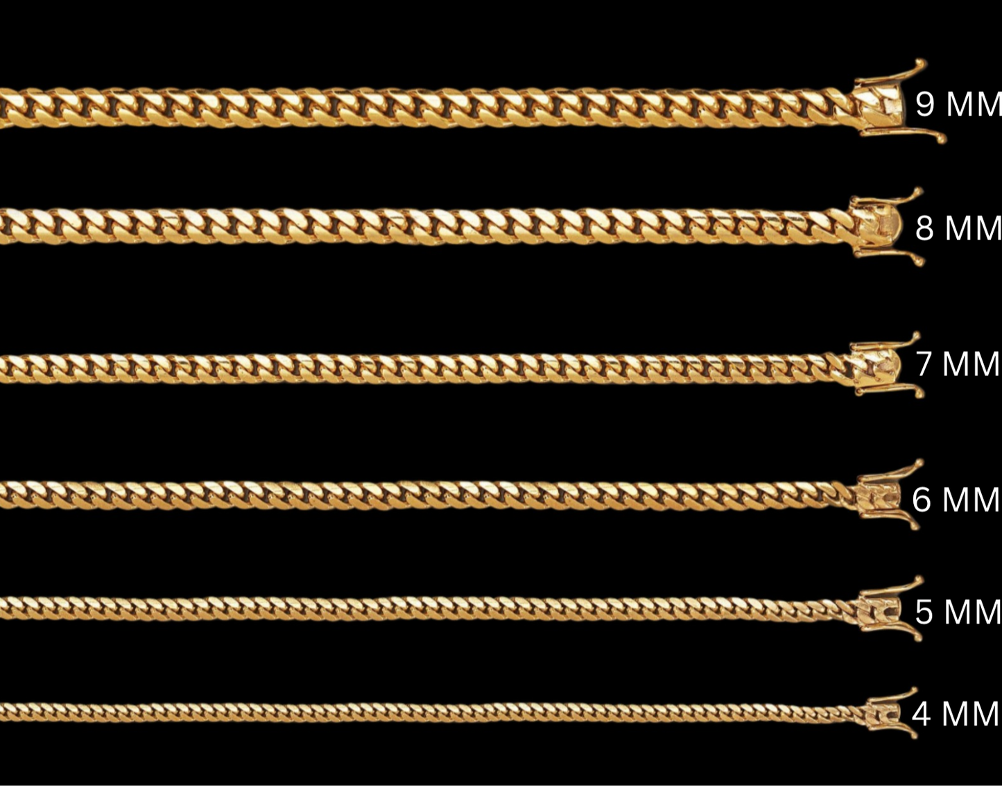 Miami Cuban Link 14k Solid Chain (8mm-11mm)