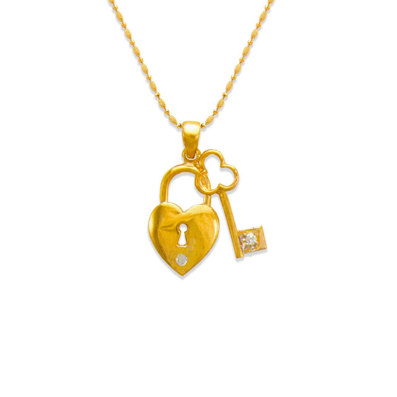 Heart Locket and Key CZ Pendant