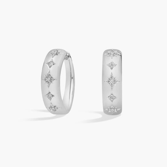 Diamond Glimmer Hoop Earrings