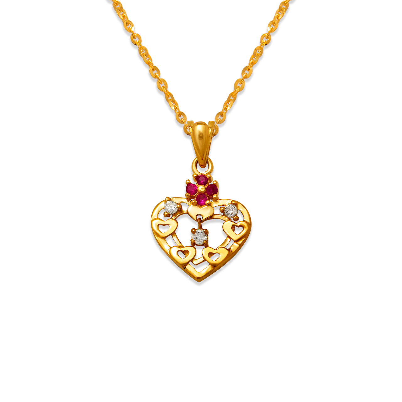 High Polished Heart CZ Pendant