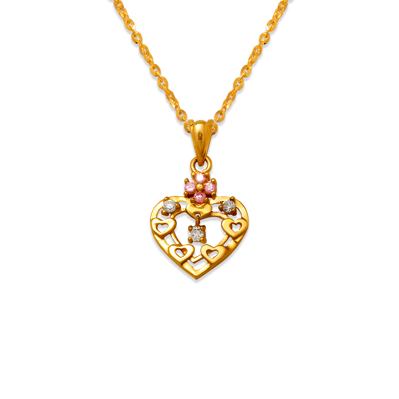 High Polished Heart CZ Pendant