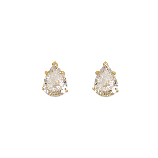 Teardrop Cut CZ Stud Earrings