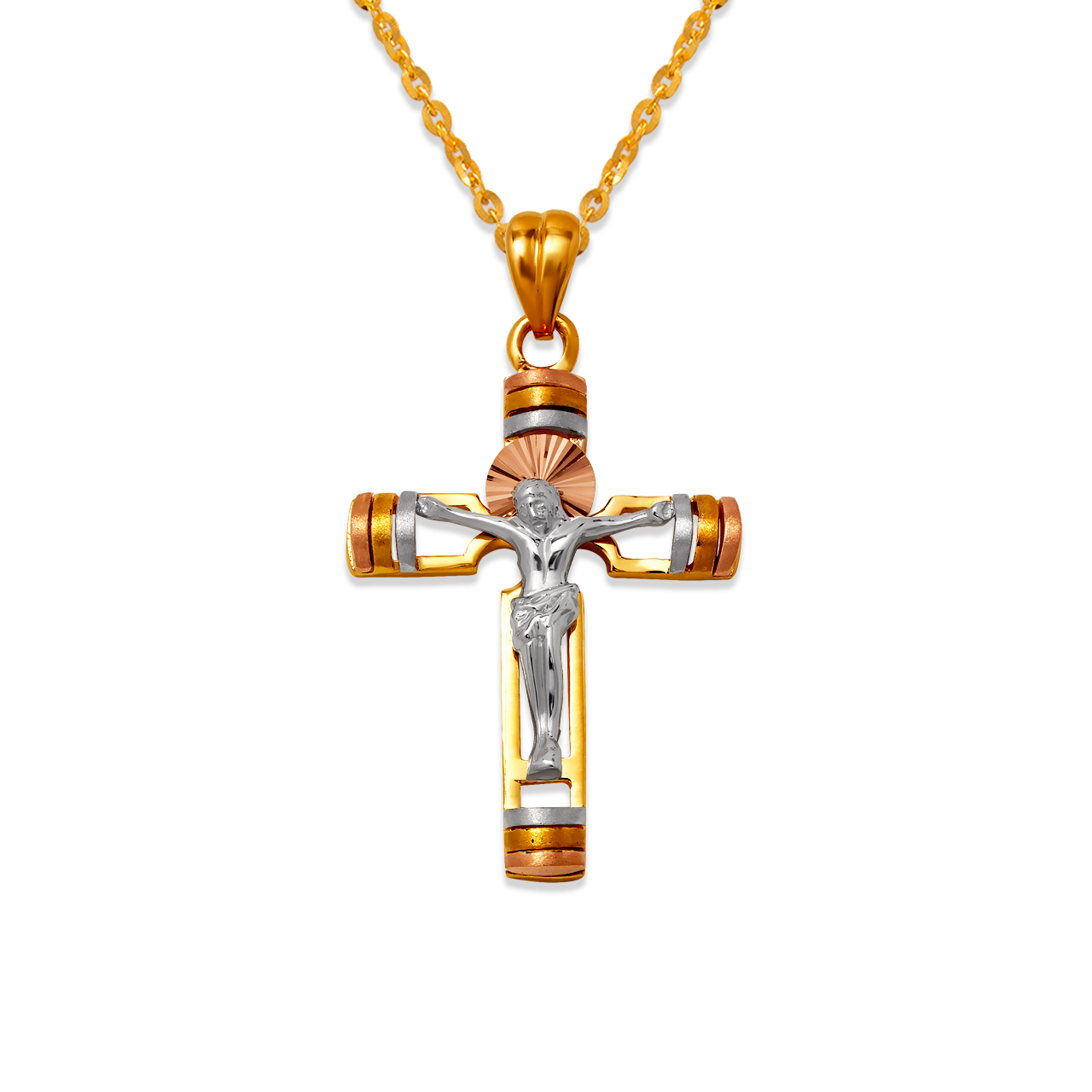 Fancy Jesus Cross CZ Pendant