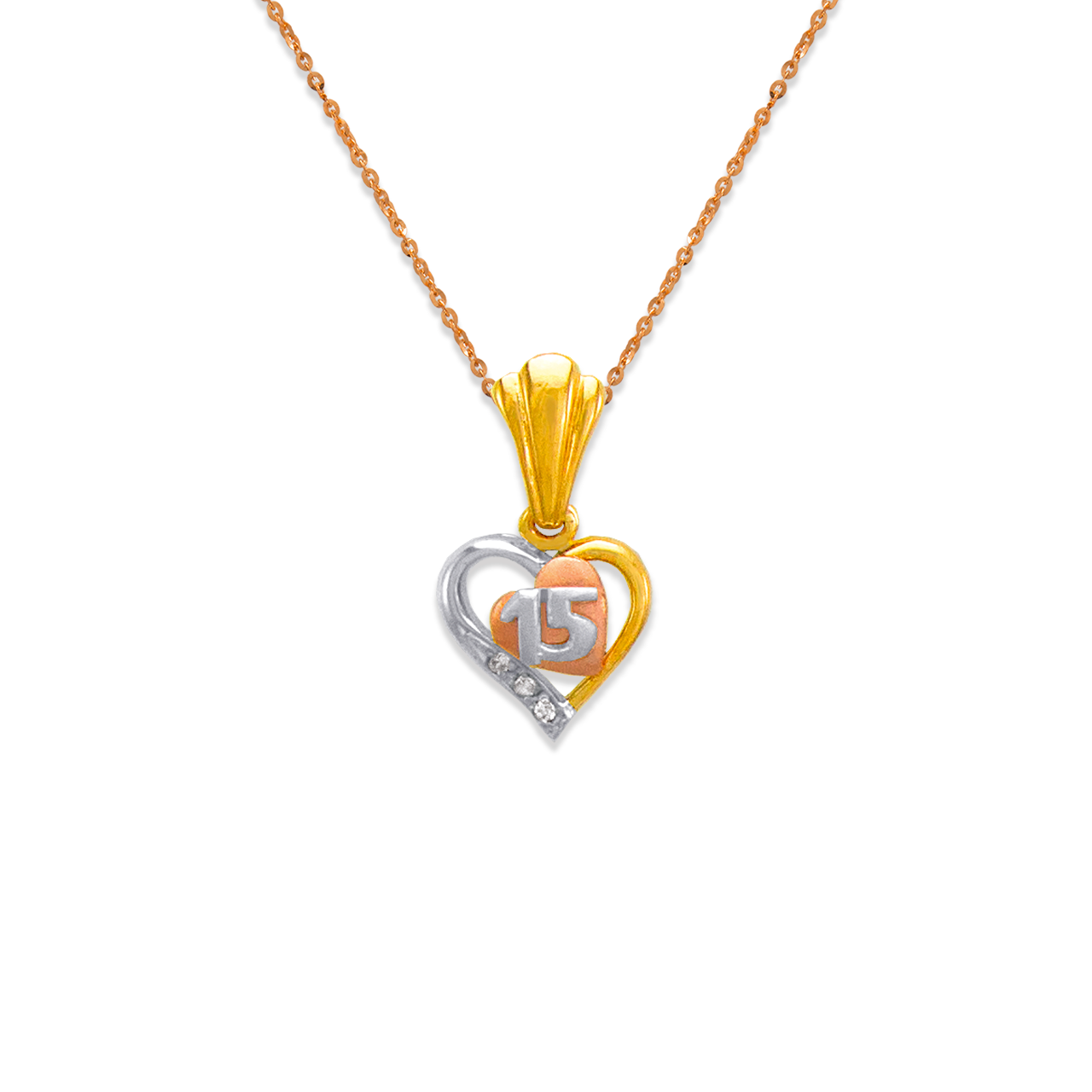 15 Anos Heart CZ Pendant