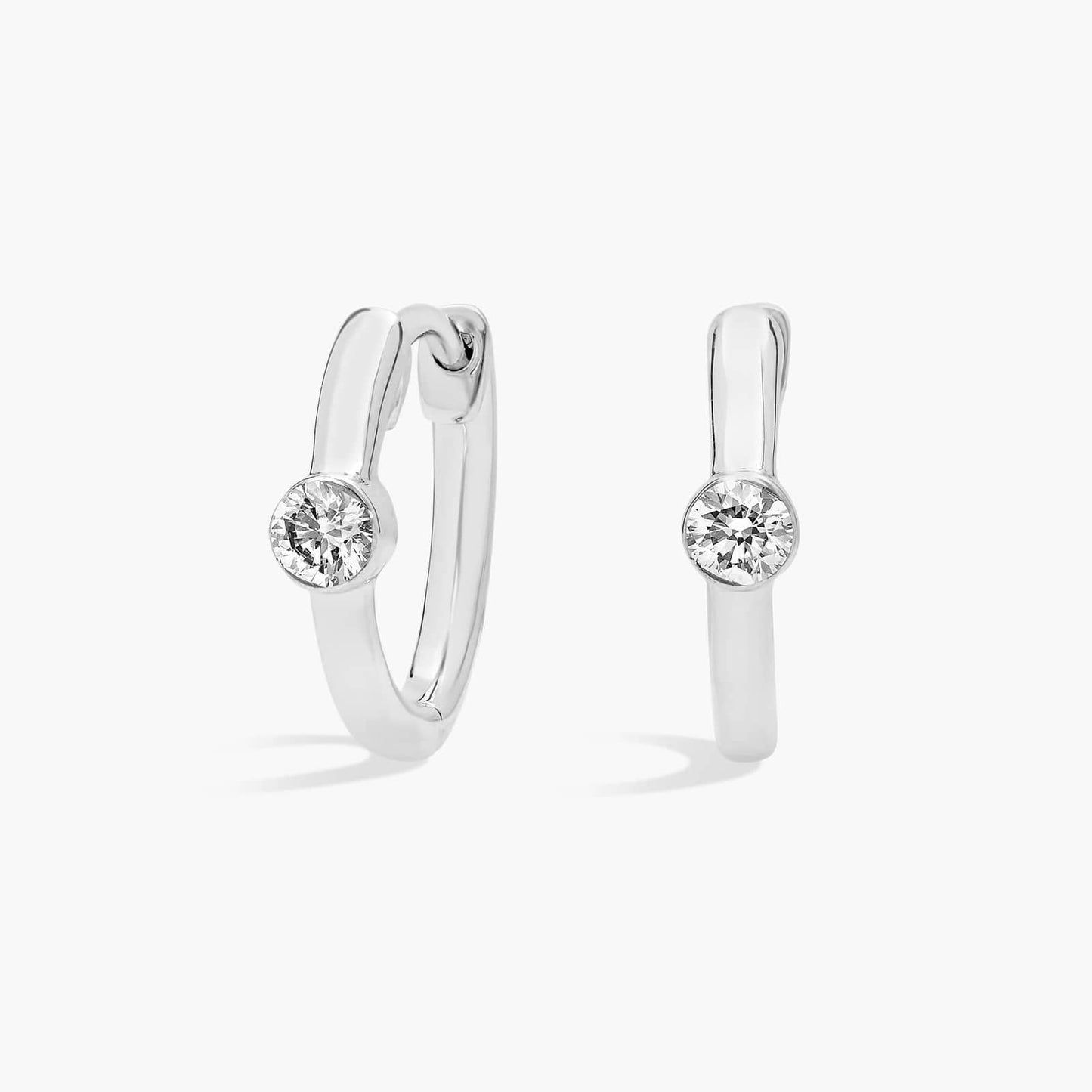 Diamond Bezel Huggie Earrings