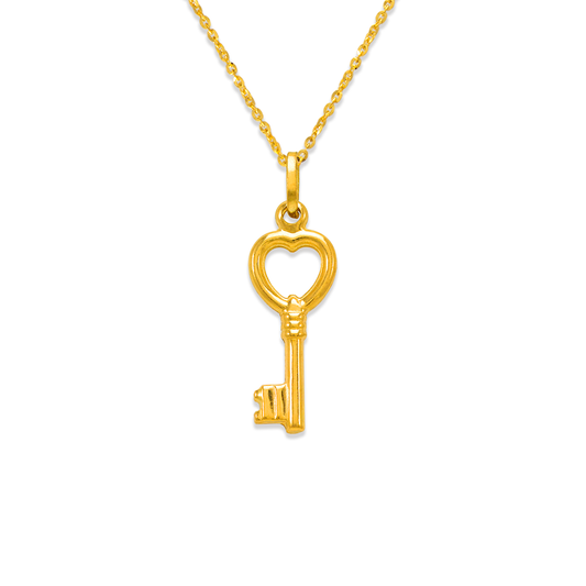 Heart Key Charm Pendant