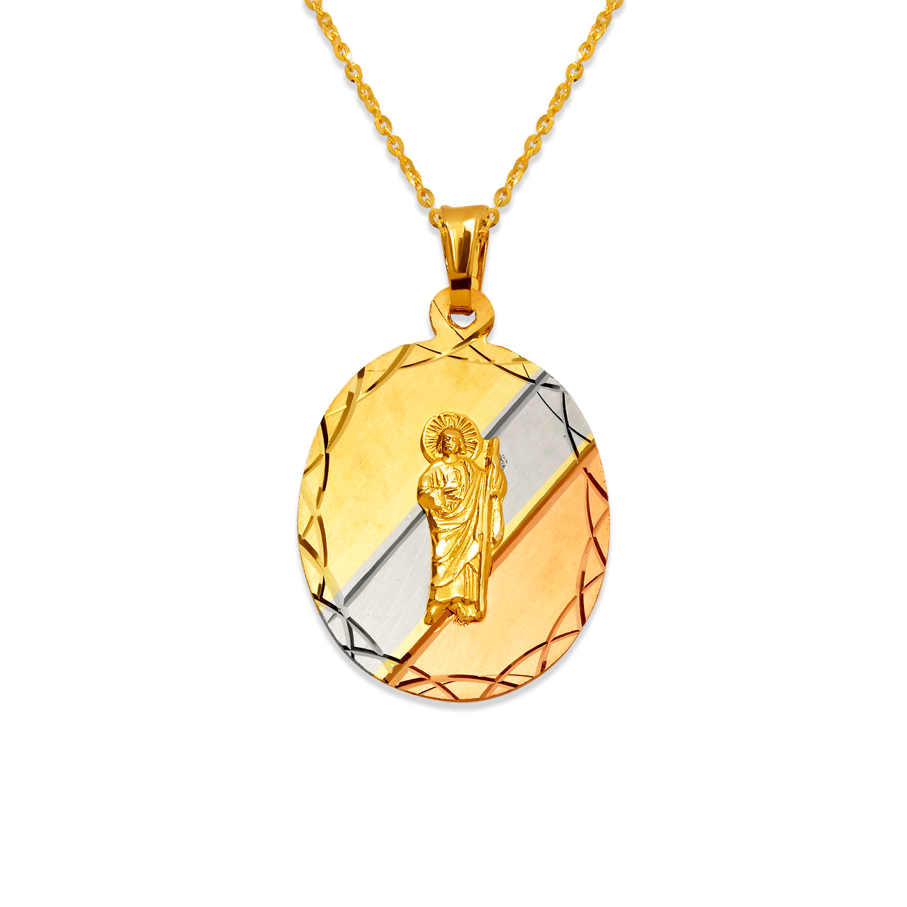 Oval San Judas Scapular Pendant