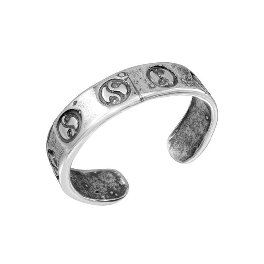 925 Sterling Silver Multi Yin-Yang Design Toe Ring