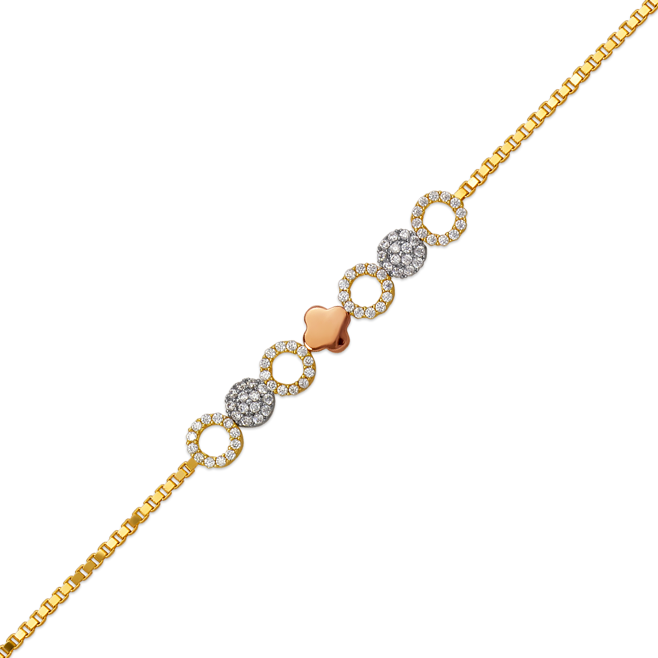 Ladies High Polished CZ Bracelet