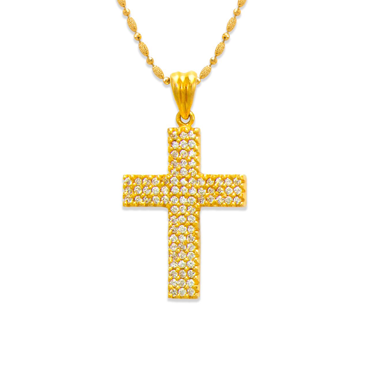 Flat Cross CZ Pendant