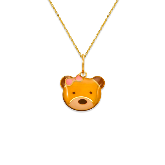 Teddy Bear Enamel Pendant