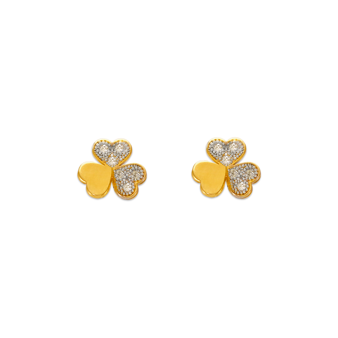 Clover Pave CZ Stud Earrings