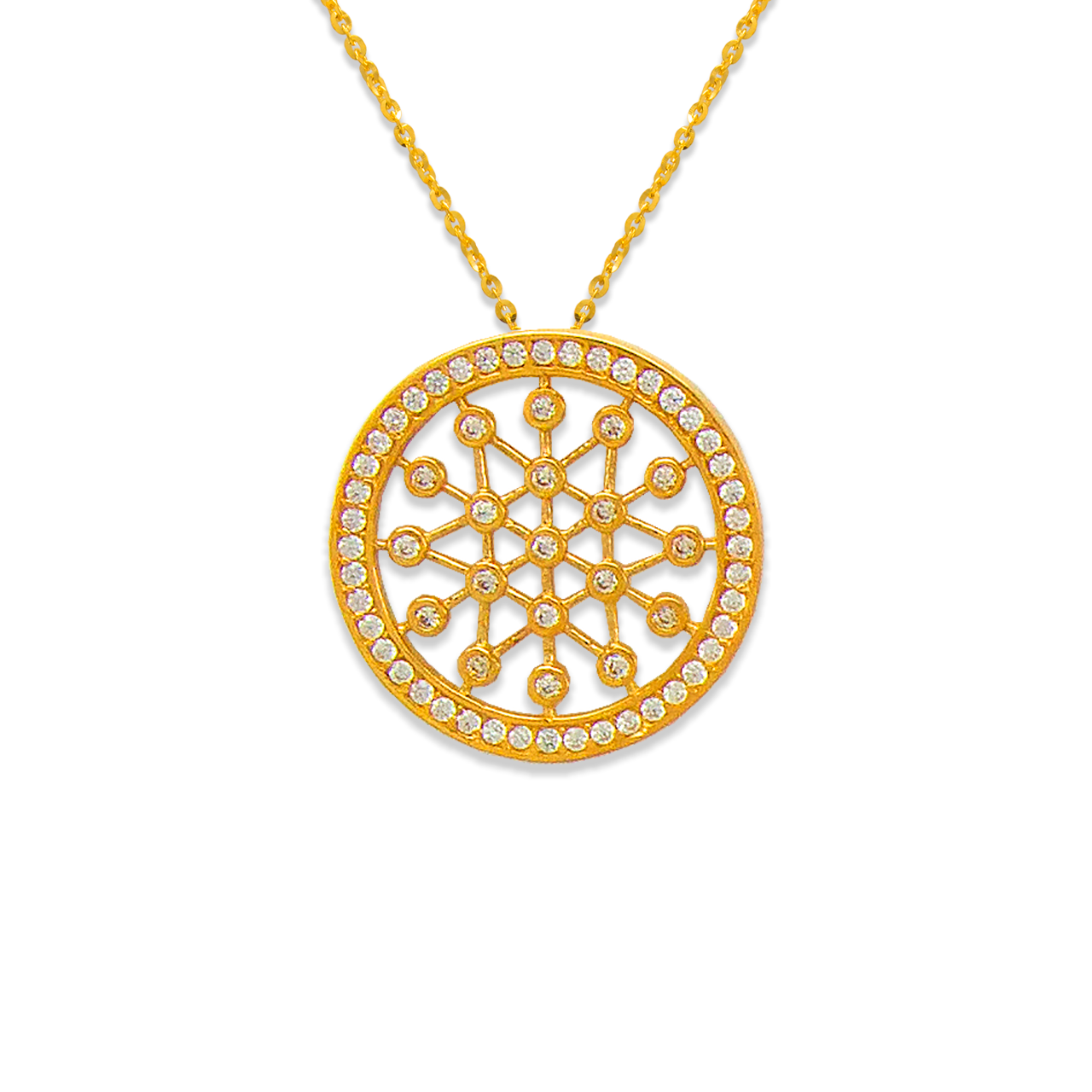 Wheel CZ Pendant