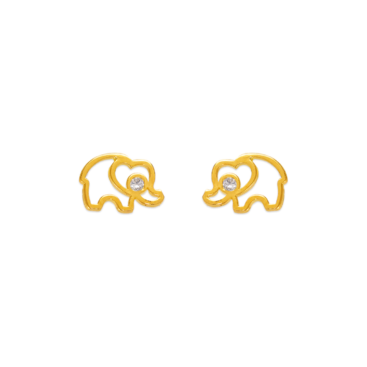 Elephant Silhouette Stud Earrings