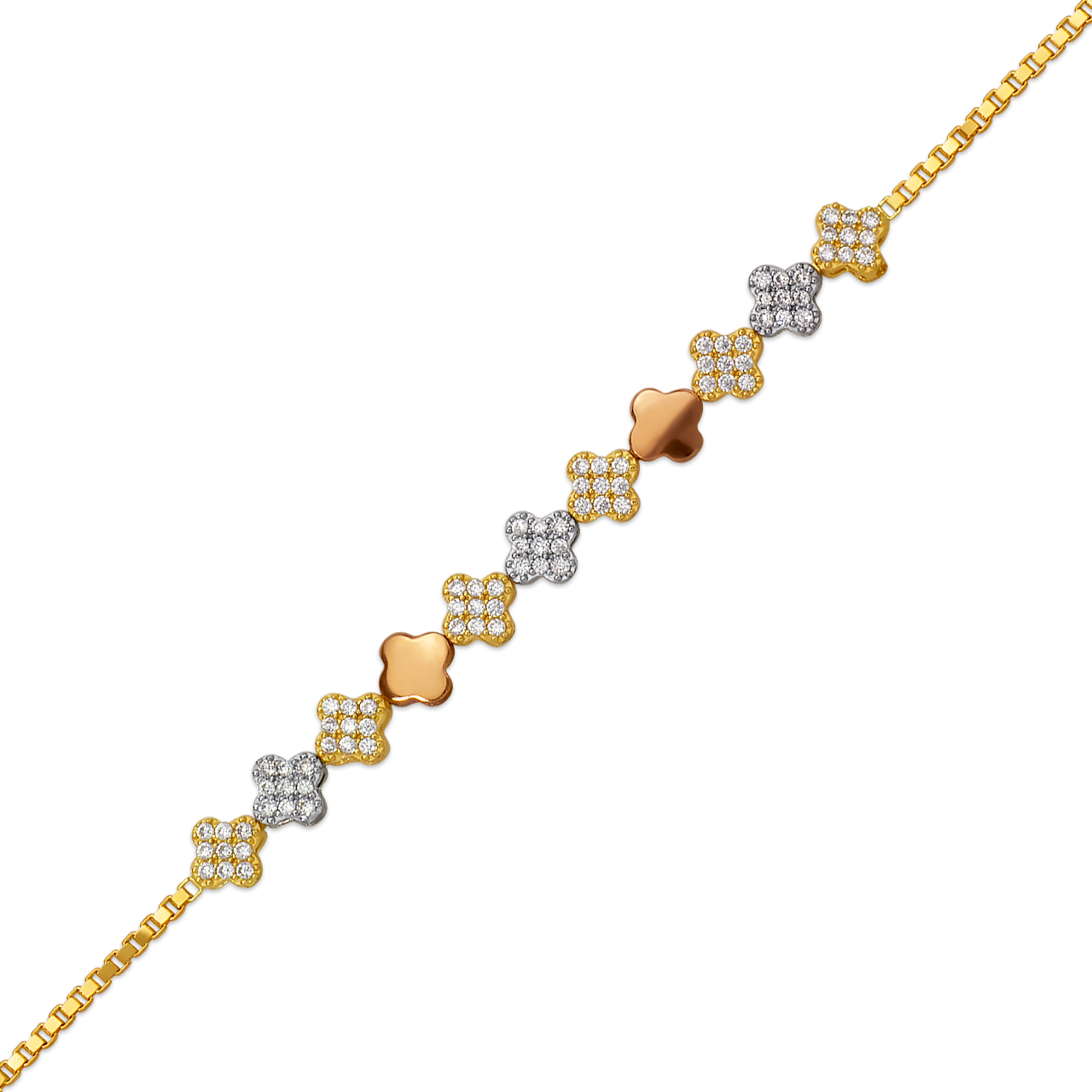 Ladies High Polished CZ Bracelet