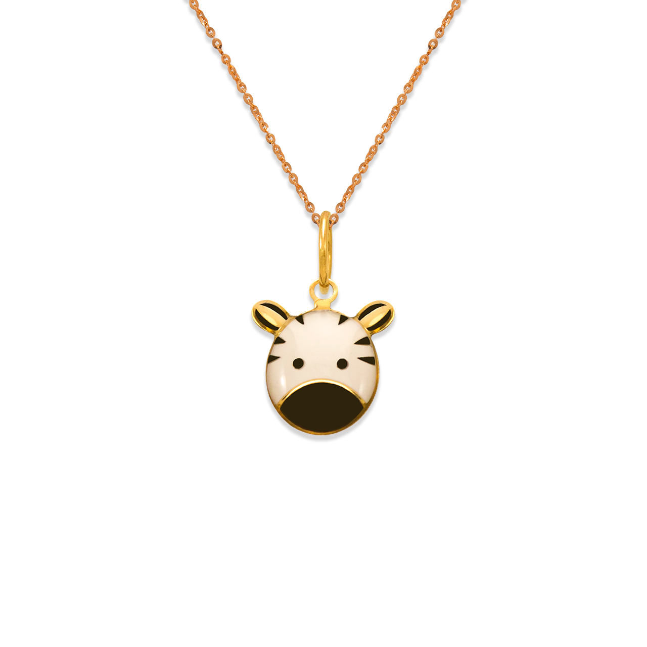 Zebra Enamel Pendant