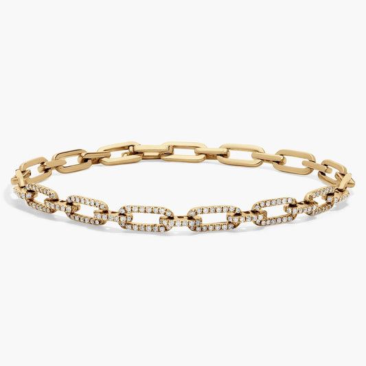 Pavé Diamond Paperclip Bracelet