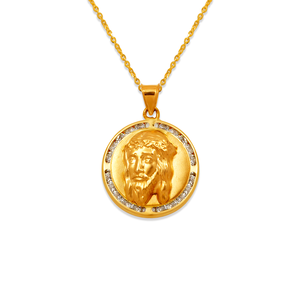 Jesus Head CZ Pendant