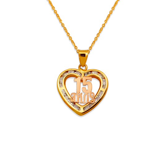 15 Anos Heart CZ Pendant