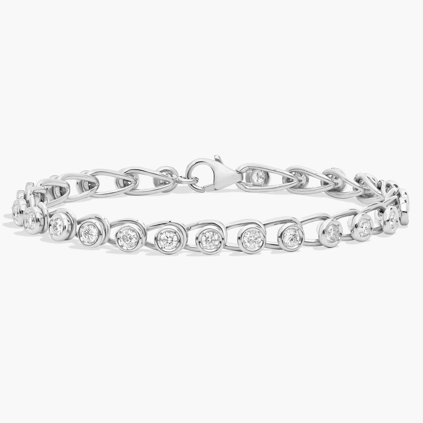 Diamond Safety Pin Chain Bracelet