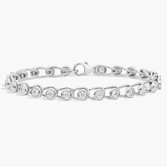 Diamond Safety Pin Chain Bracelet