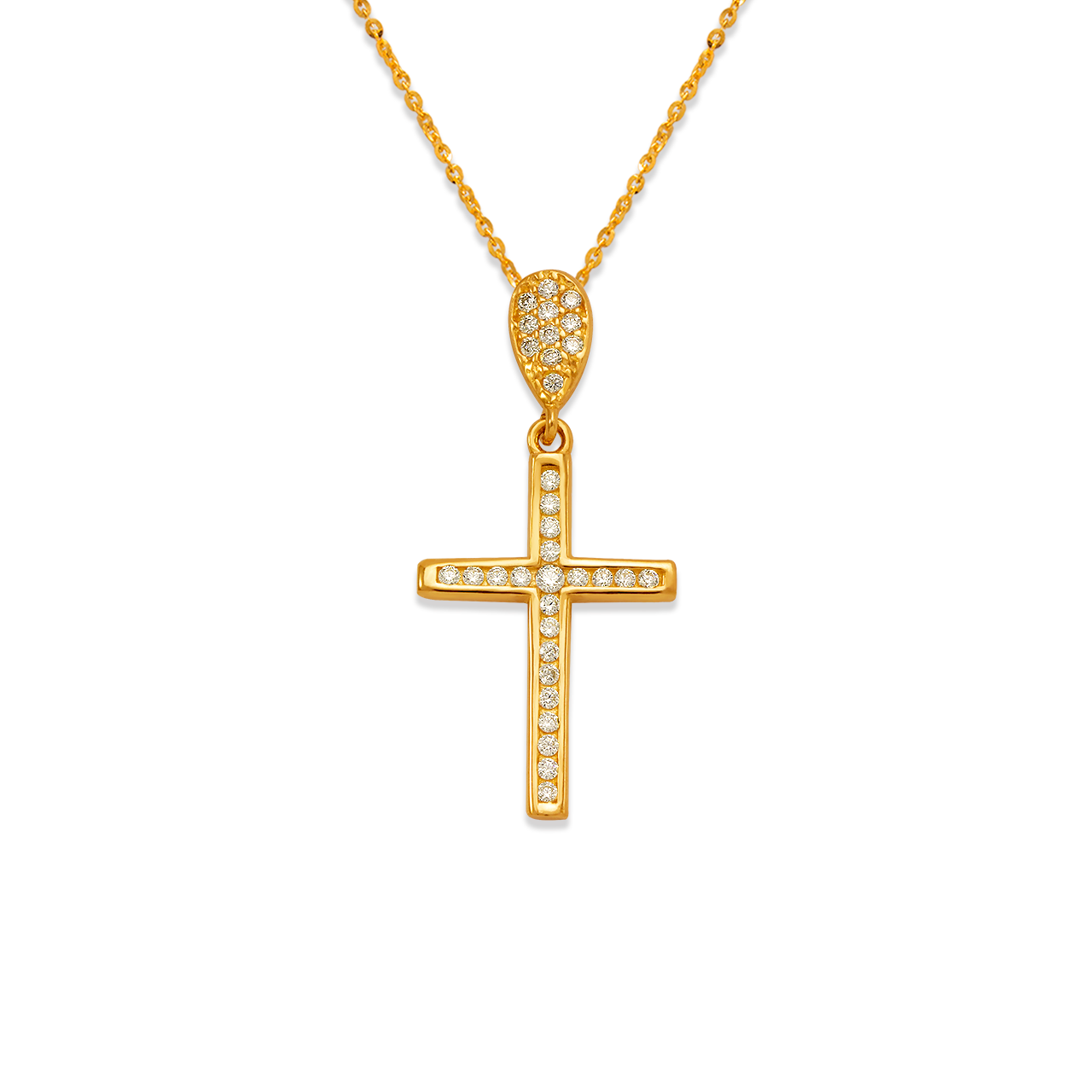 Fancy Cross CZ Pendant