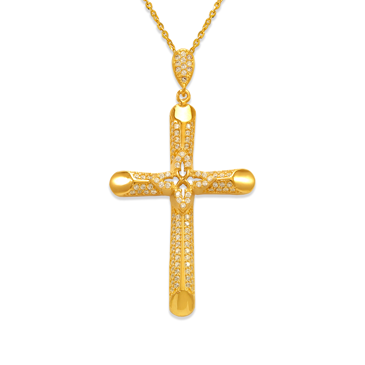 Fancy Cross CZ Pendant