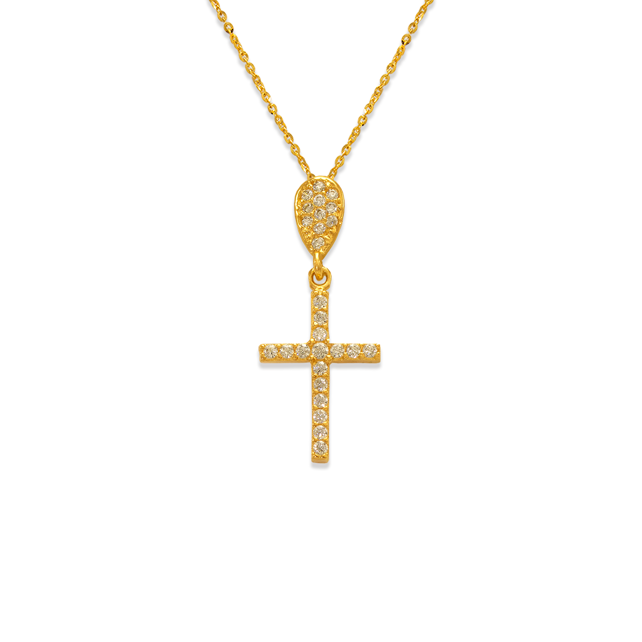 Fancy Cross CZ Pendant