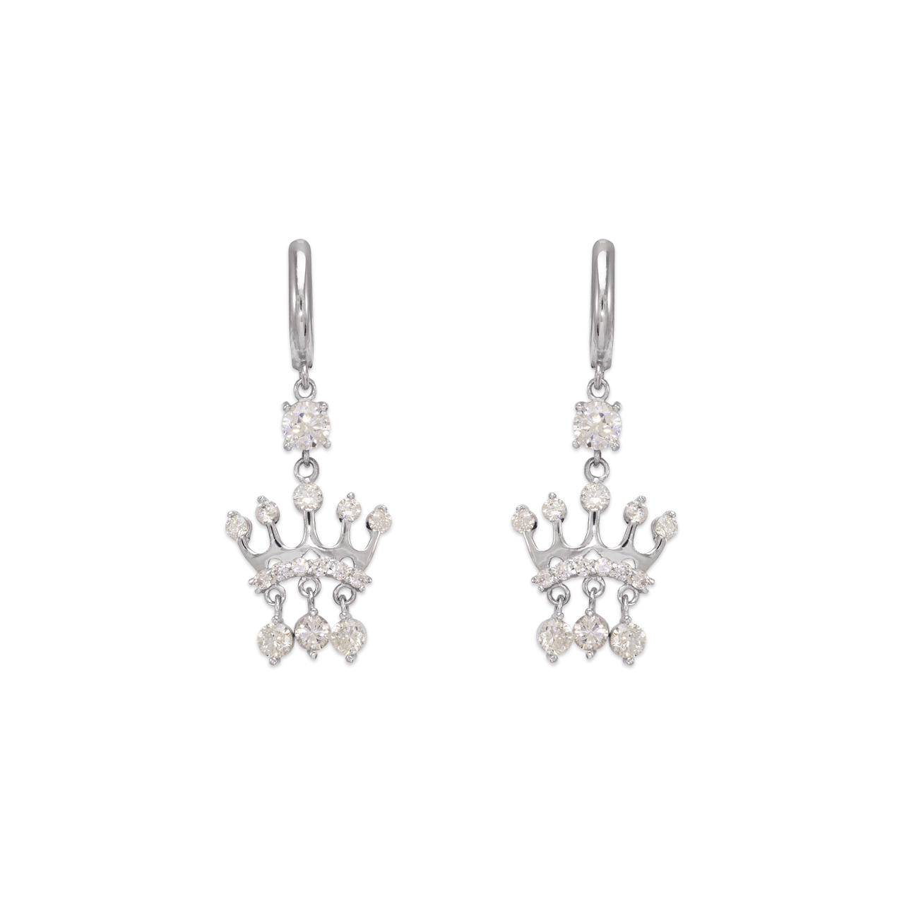 Fancy Crown CZ Earrings