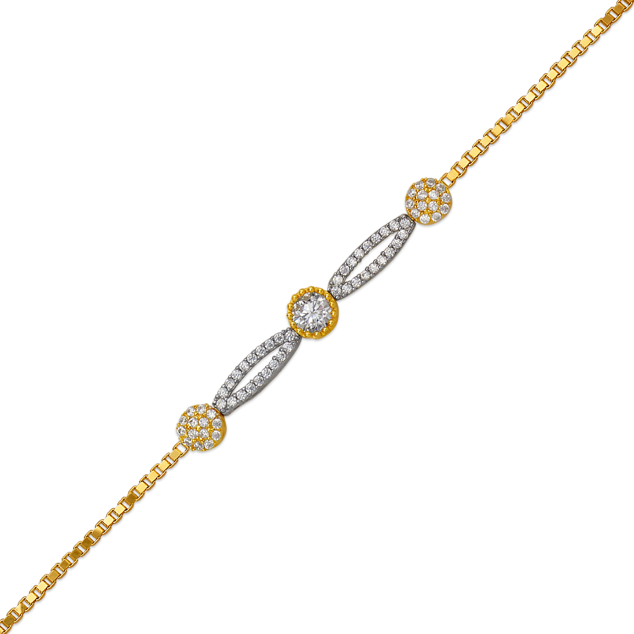 Ladies High Polished CZ Bracelet