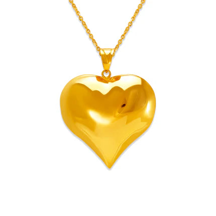 Hollow Heart Puff Pendant