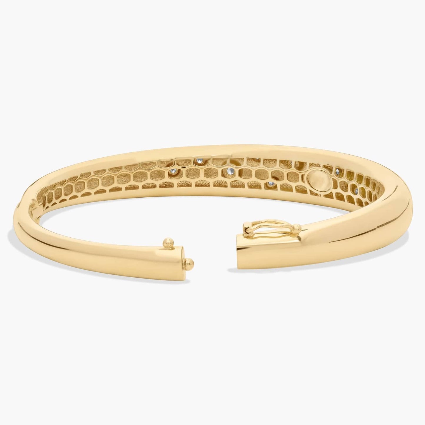 Scattered Diamond Puffy Bangle Bracelet