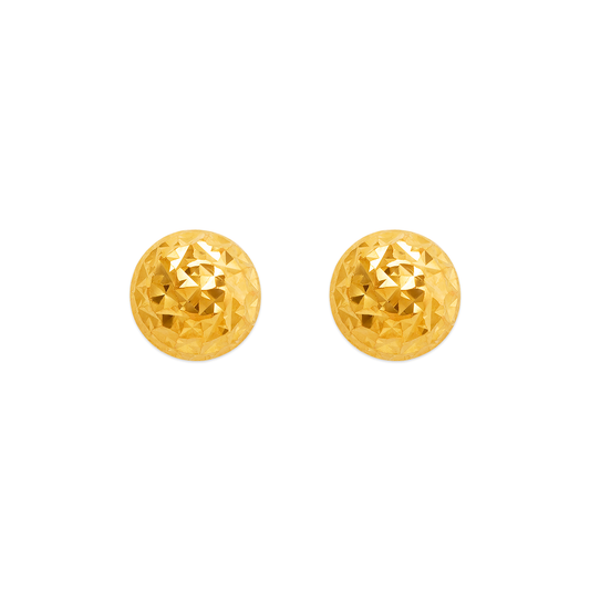 Diamond Cut Half Ball Stud Earrings