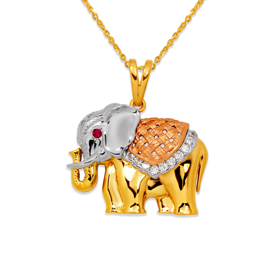 Fancy Elephant CZ Pendant