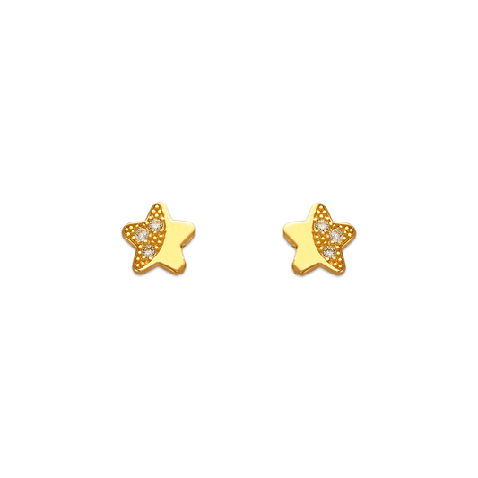 Star Pave CZ Stud Earrings