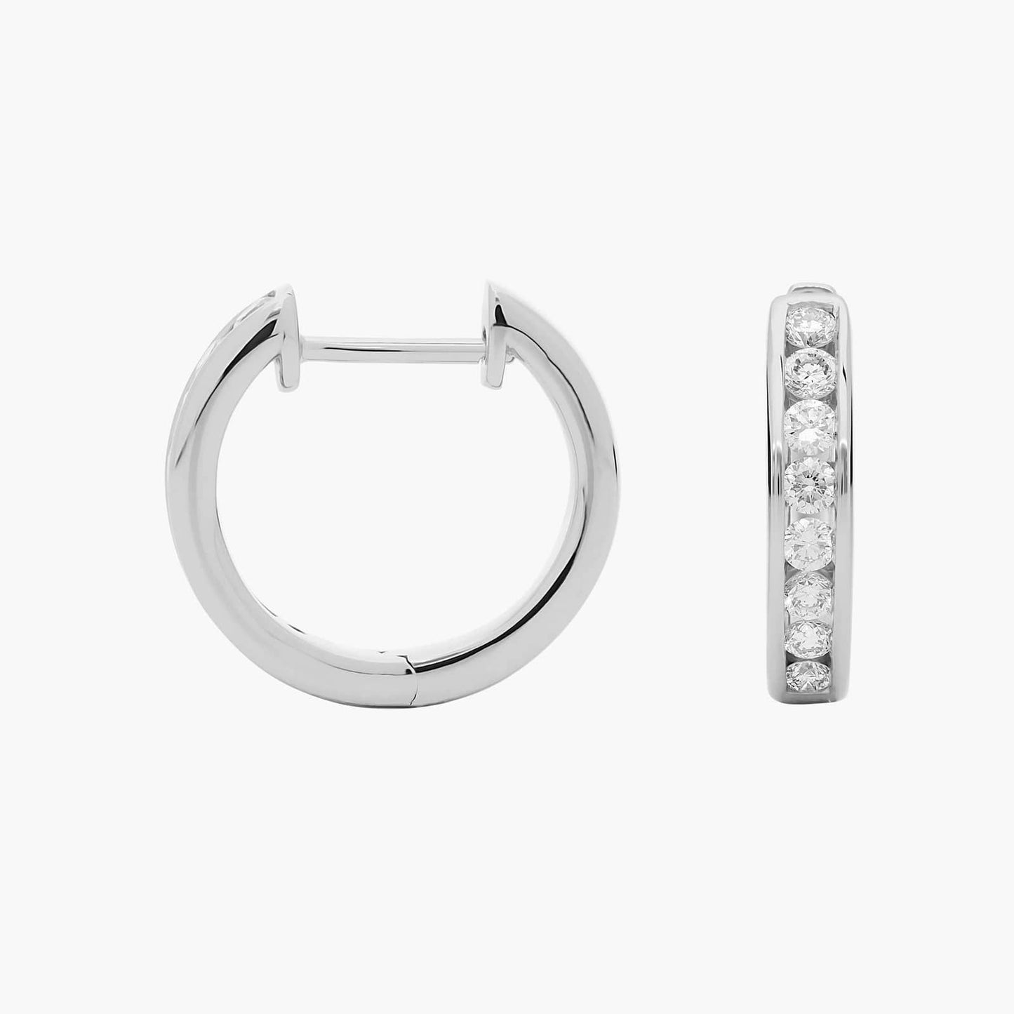 Diamond Channel Hoop Earrings