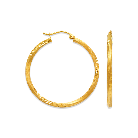 Square Twist Tube Hoop Earrings