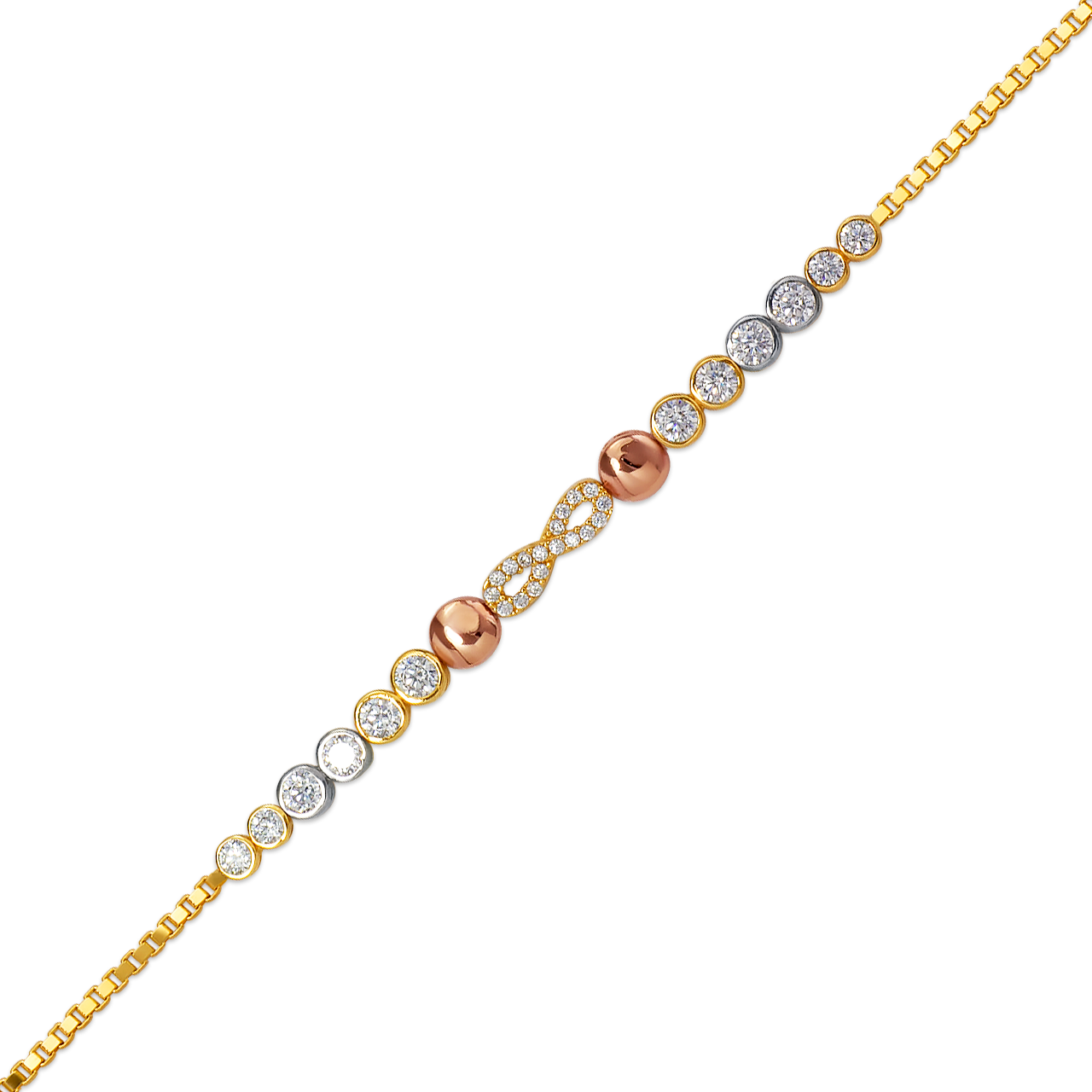 Ladies High Polished CZ Bracelet