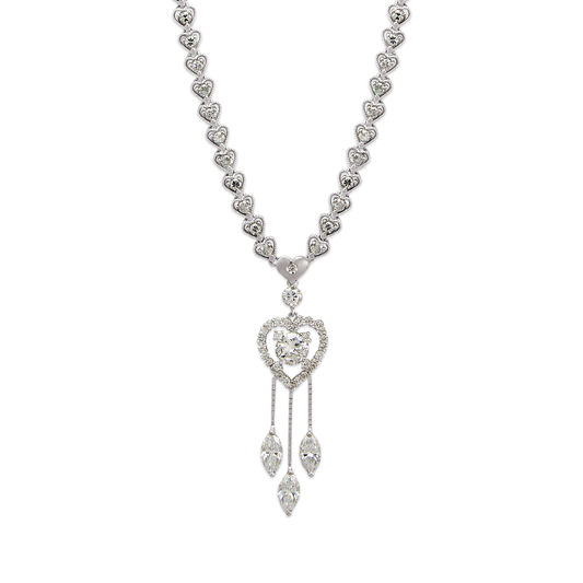 Fancy White Heart CZ Necklace