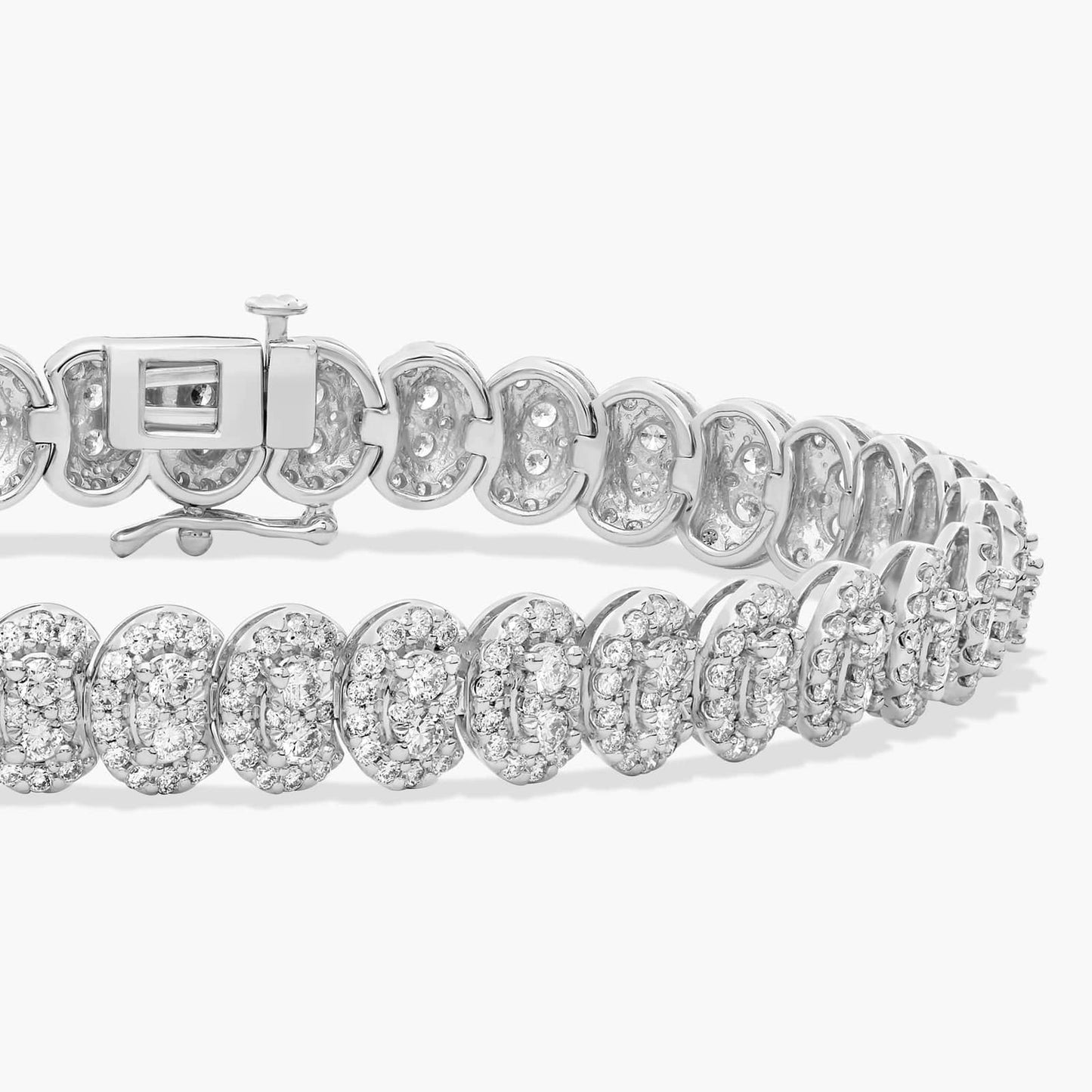 Diamond Cluster Overlay Halo Bracelet