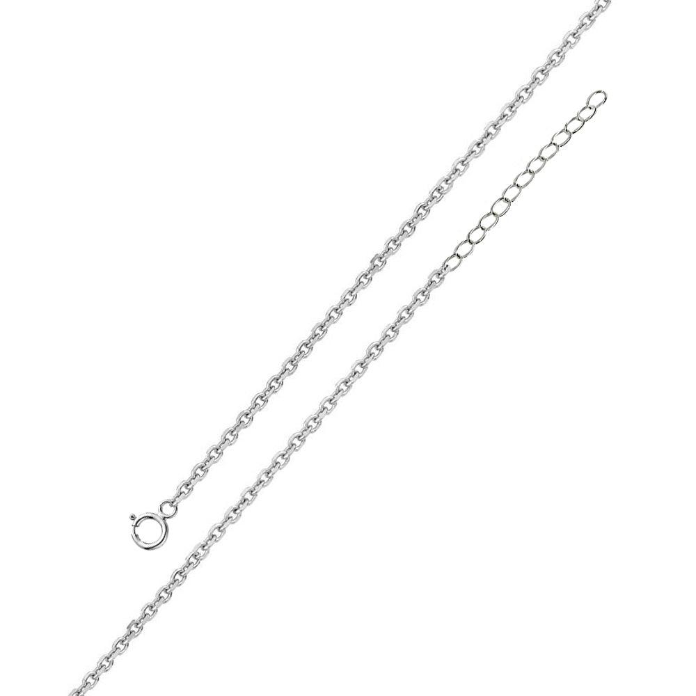 Rhodium Plated 925 Sterling Silver Adjustable Extension Chain