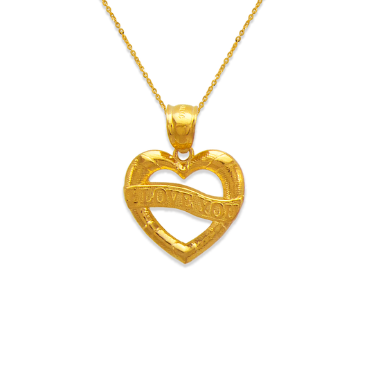 I Love You Banner Heart Pendant