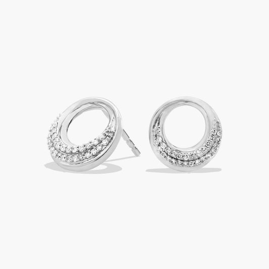 Diamond Swirl Stud Earrings