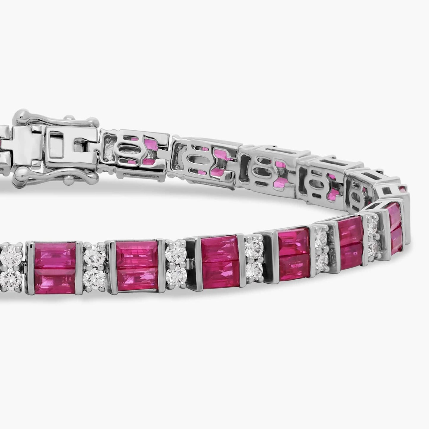 Ruby Baguette and Diamond Bracelet