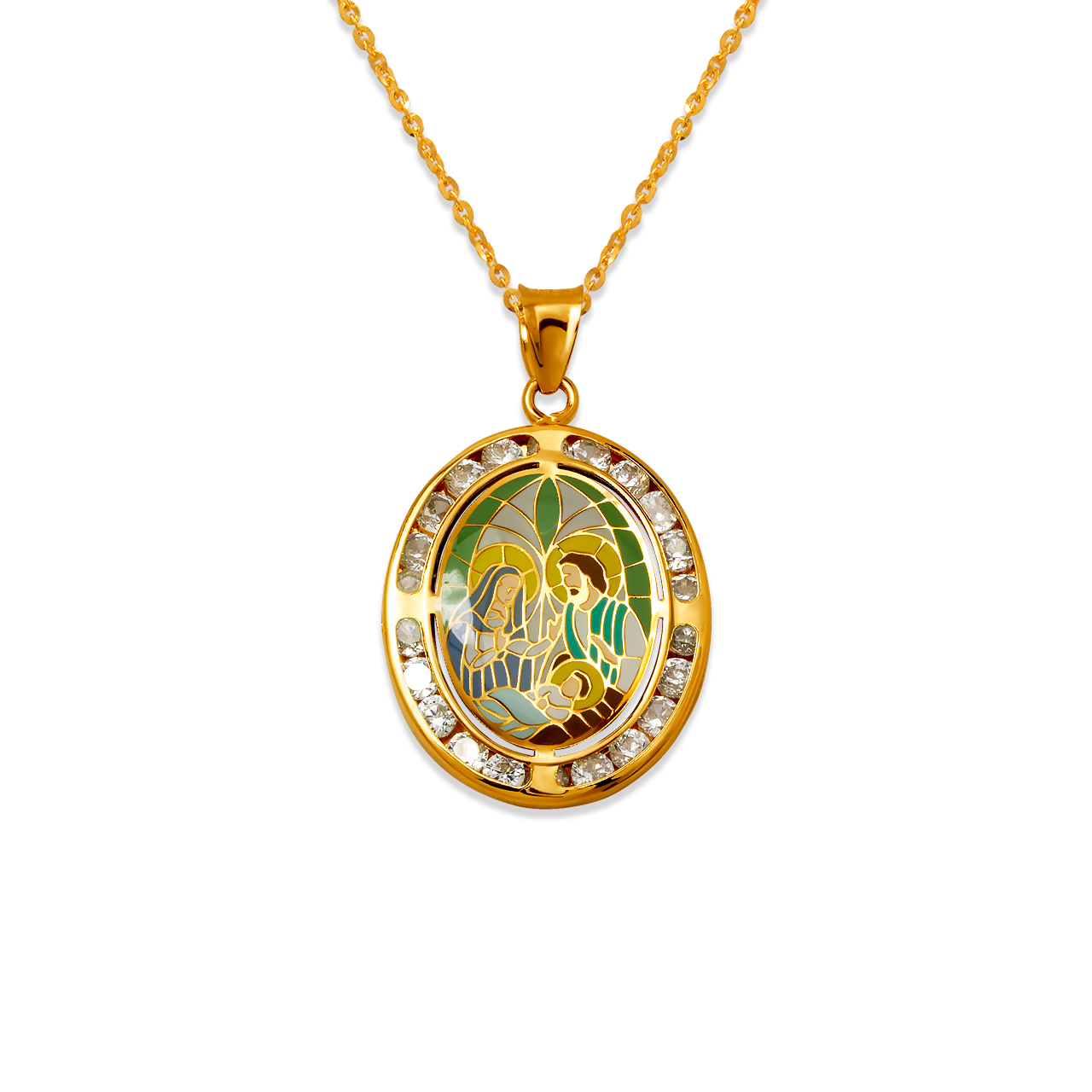 Baptism Enamel CZ Pendant