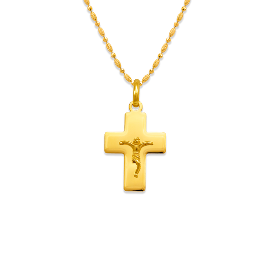 High Polished Cross Jesus Pendant