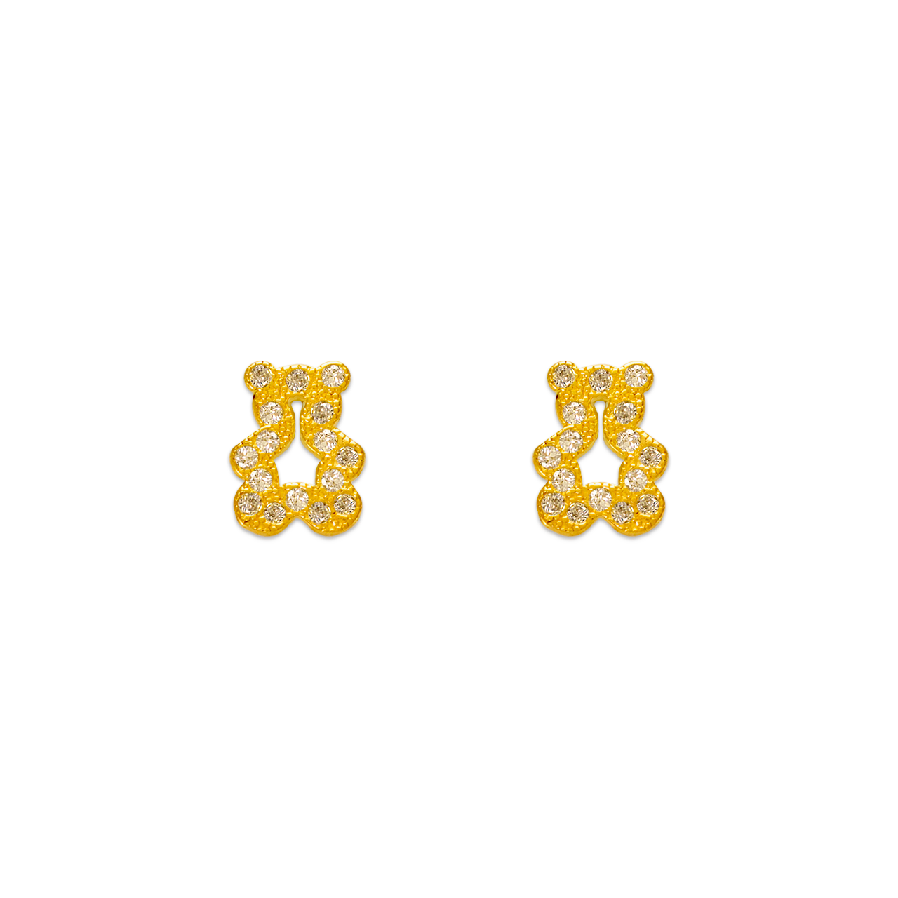 Bear Pave CZ Stud Earrings