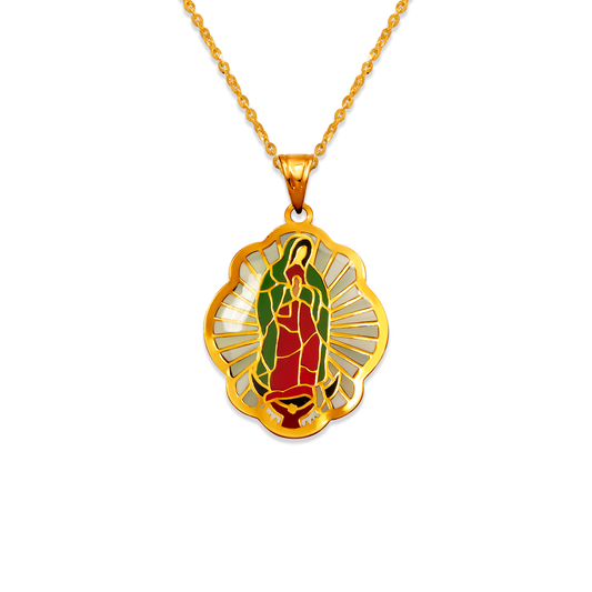 Flower Guadalupe Enamel Pendant