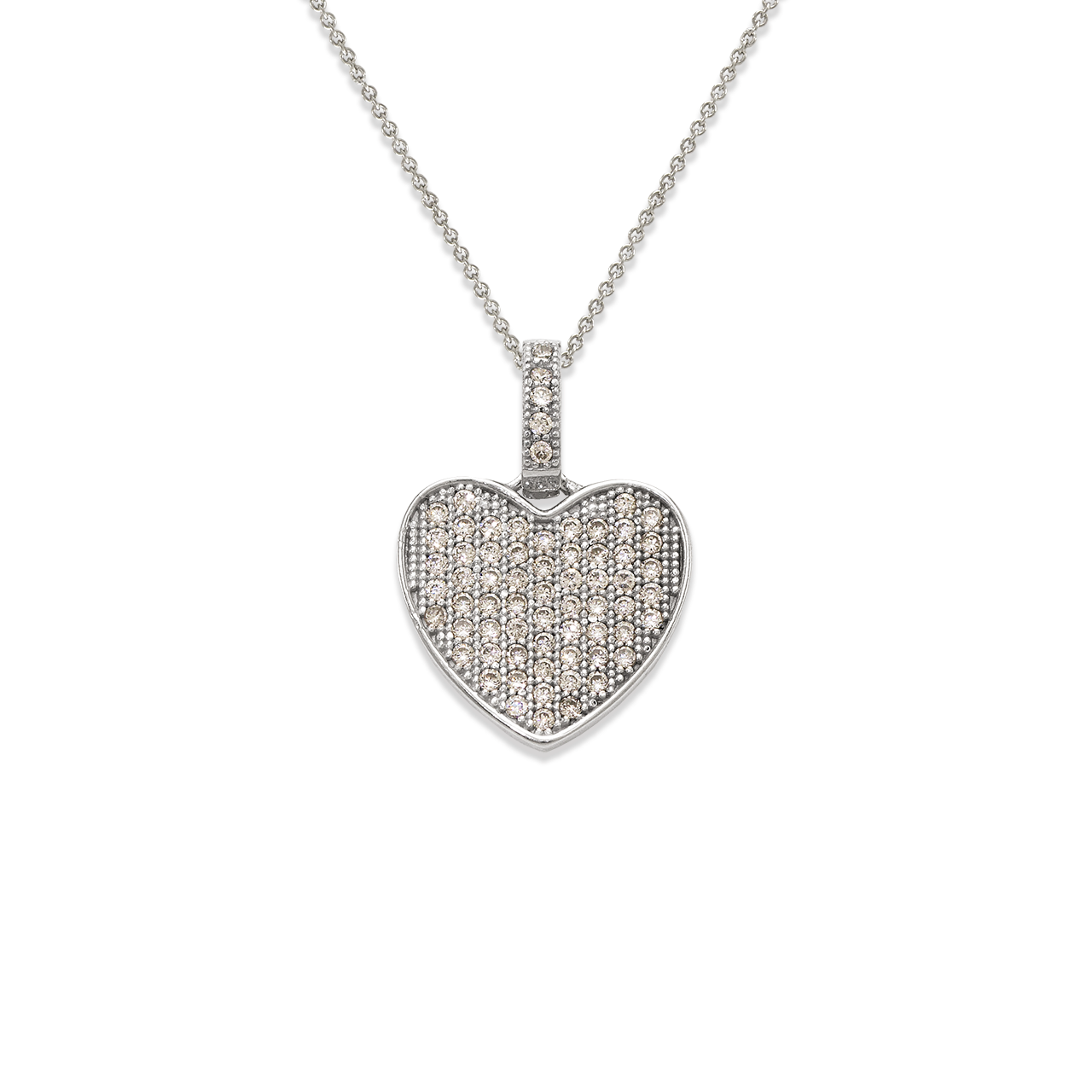 Fancy Flat Heart CZ Pendant