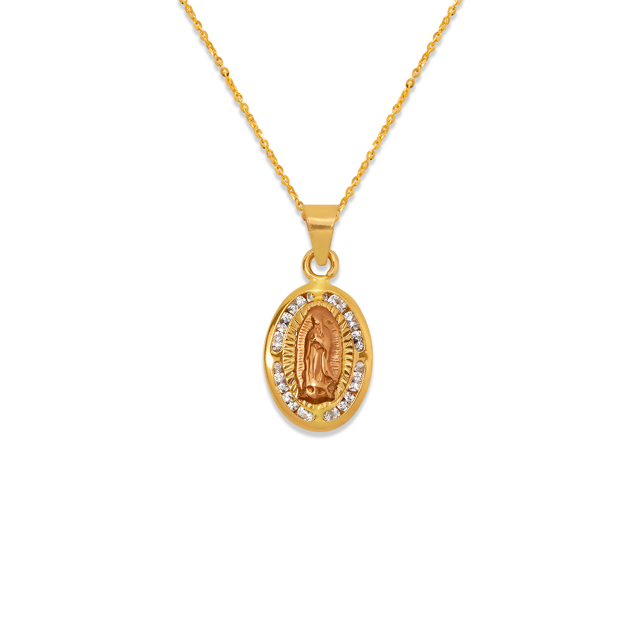 Oval Guadalupe CZ Pendant